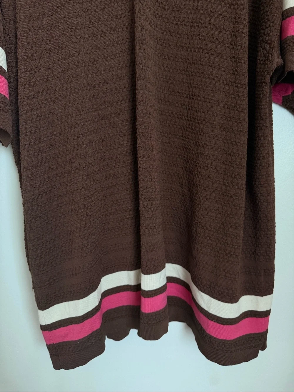 Golf Wang Caddy Stripped Polo Men Size XXL Brown Pink White Pullover